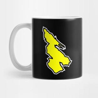 Salt Spring Island in a Simple Lemon Yellow Silhouette - British Columbia Souvenir - Salt Spring Mug